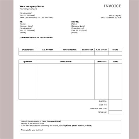 Free Invoice Templates by InvoiceBerry - The Grid System