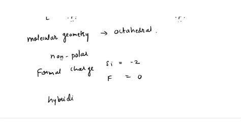 SOLVED: Molecule #5 SiF6- Draw the Lewis Structure below. Calculate the number of valence ...