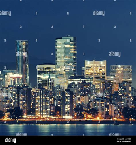 Vancouver city skyline at night Stock Photo - Alamy