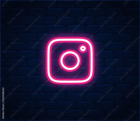 instagram icon. instagram logo. instagram vector neon Stock Vector | Adobe Stock