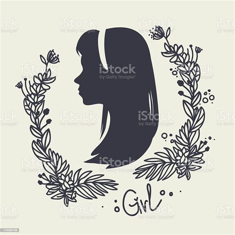 Silhouette Of A Girl With Long Hair Stock Illustration - Download Image Now - 2015, Adult ...