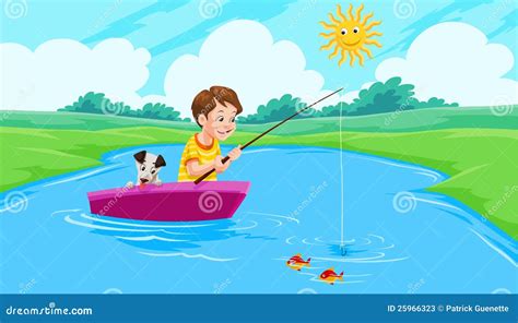 Lake Fishing, Illustration Stock Photos - Image: 25966323