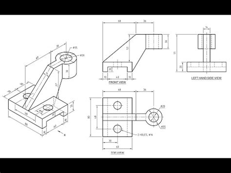 Orthographic Projection - Engineering drawing - Technical drawing - YouTube