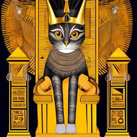 Premium AI Image | Sacred cat of ancient egypt illustration cats drawing cats images cats ...