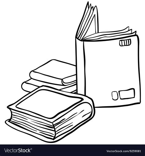 Black and white books Royalty Free Vector Image