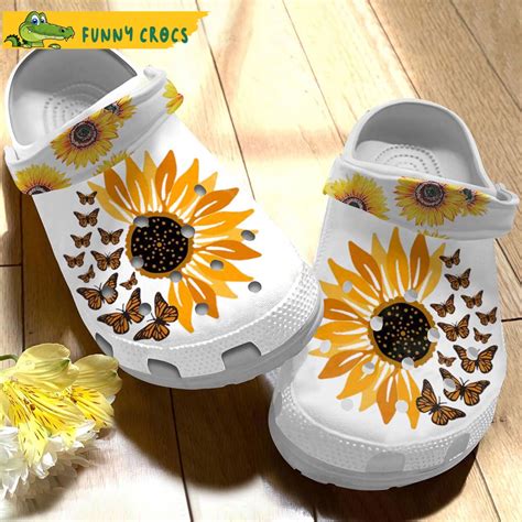 Funny Butterfly Sunflower Garden Crocs - Step into style with Funny Crocs