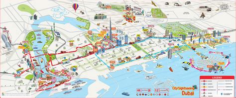 Map of Dubaï tourist attractions, sightseeing & tourist tour