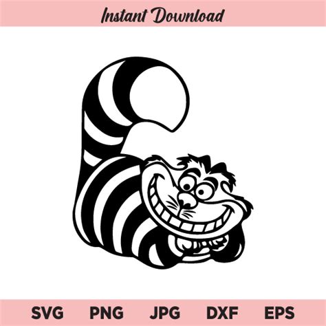 Cheshire Cat SVG, Alice In Wonderland SVG, Cat SVG, Cheshire SVG, PNG, DXF, Cricut, Cut File ...