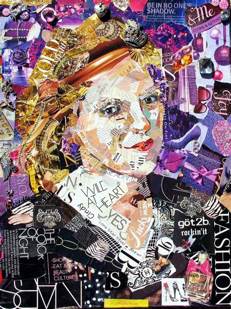 Daily Painters Abstract Gallery: Torn Paper Portrait Collage Painting, Meaghen 12021, 24"x18 ...