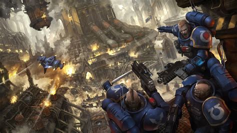 Download Battle Space Marine Video Game Warhammer 40k HD Wallpaper