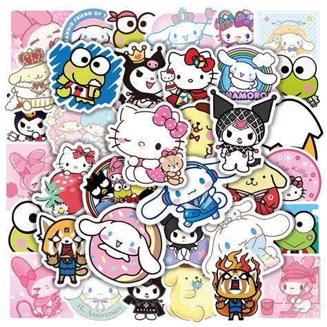 Buy 100pcs Kawaii Sanrio Stickers | Hello Kitty Stickers and Friends, My Melody and Kuromi ...