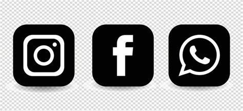 Social media facebook instagram logos, Social media icons black and white set | Facebook and ...