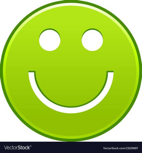 Green smiling face cheerful smiley happy emoticon Vector Image