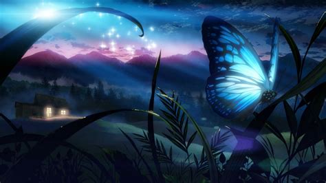 Wallpaper : anime, space, sky, butterfly, insect, atmosphere, darkness, fairy, graphics ...