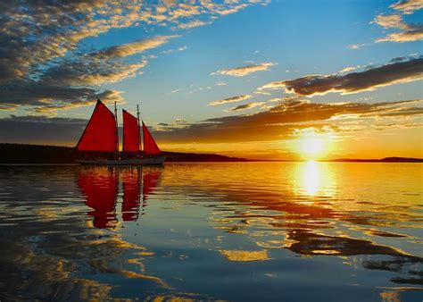 Red Sails at Sunset Photograph by Don Dunbar - Fine Art America