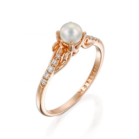 Pearl Engagement Ring Rose Gold, Pearl Wedding Ring, Pearl Vintage Ring, White Pearl Ring ...