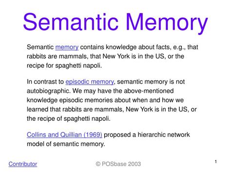 PPT - Semantic Memory PowerPoint Presentation, free download - ID:840669