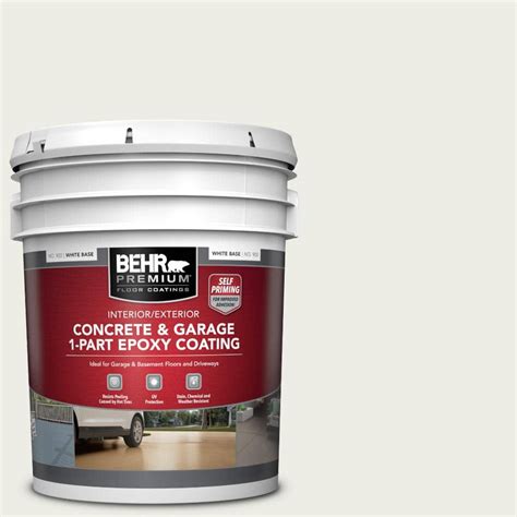 BEHR PREMIUM 5 gal. #BWC-20 Melting Icicles Self-Priming 1-Part Epoxy Satin Interior/Exterior ...