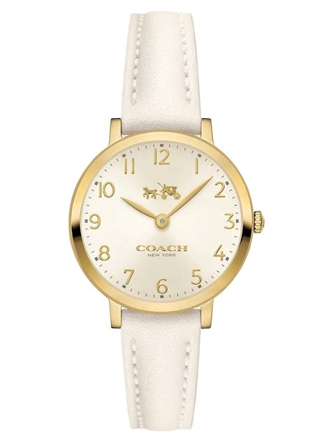 Coach - Coach Women's Ultra Slim White Leather Strap Watch 14502564 - Walmart.com - Walmart.com