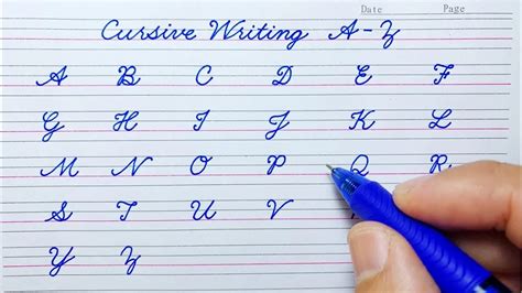 How to write English capital letters | Cursive writing A to Z | Cursive handwriting practice ...