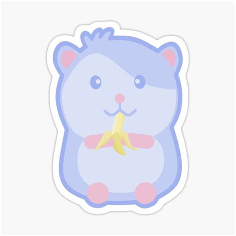 "Cute Hamster Eating A Tiny Banana" Sticker for Sale by Lanadee | Redbubble