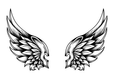 Tribal angel wings tattoo illustration 10496533 Vector Art at Vecteezy