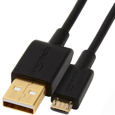 Buy Amazon Basics USB-A to Micro USB Fast Charging Cable, 480Mbps Transfer Speed with Gold ...