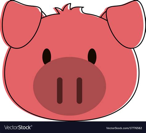 Pig animal face cartoon icon image Royalty Free Vector Image