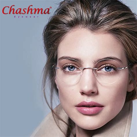 ultra light women titanium rimless Reading Glasses alloy Rimless reading eyeglasses Presbyopic ...