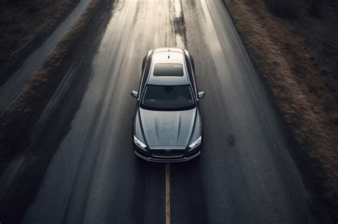 Premium AI Image | Aerial view of a car on the road