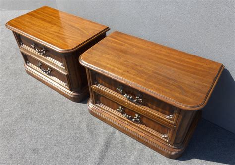 Pair of Vintage Mid Century Drexel Heritage 2 Drawer Night Stands