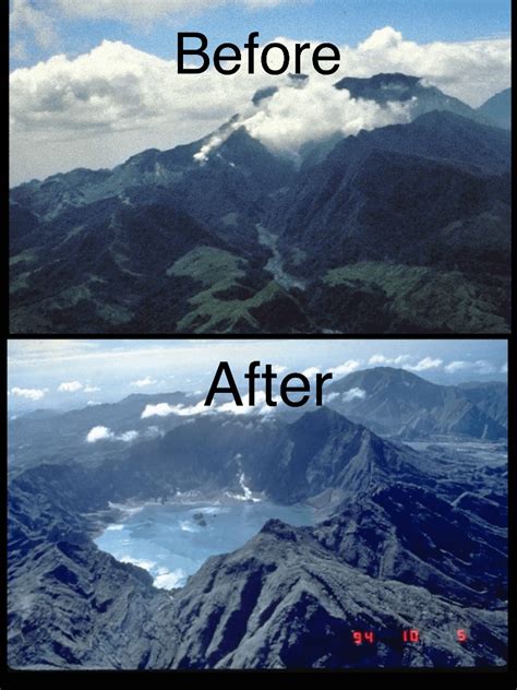 Mt Pinatubo before and after the 1991 eruption : r/ThatsInsane