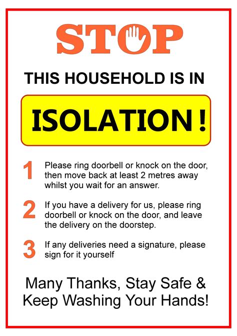 COVID-19 Self-Isolation Sign