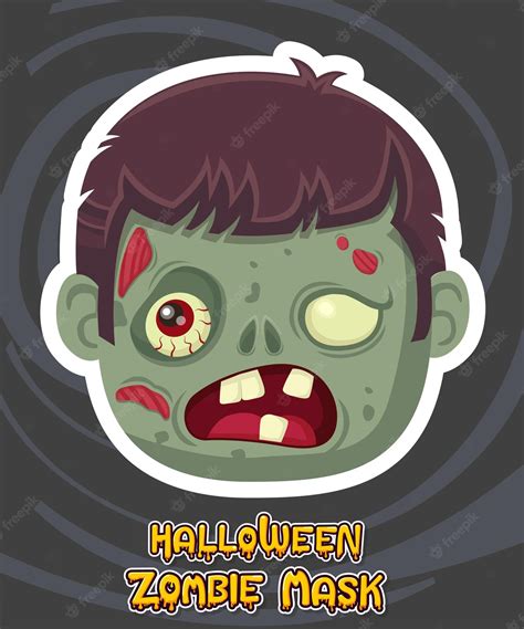 Premium Vector | Halloween zombie mask vector design. vector clip art illustration with simple ...