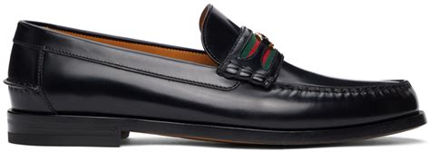 Gucci: Black Interlocking G Loafers | SSENSE