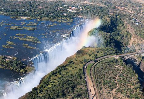 Helicopter view of Victoria Falls in Zimbabwe! : r/travel