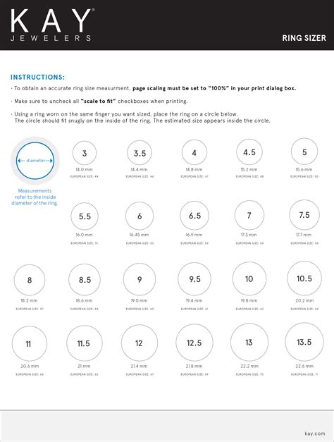 ring size guide chart