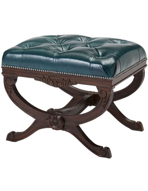 Tufted Leather Ottoman Stool