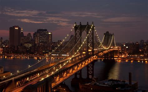 Brooklyn bridge manhattan night wallpaper | 1920x1200 | #21156