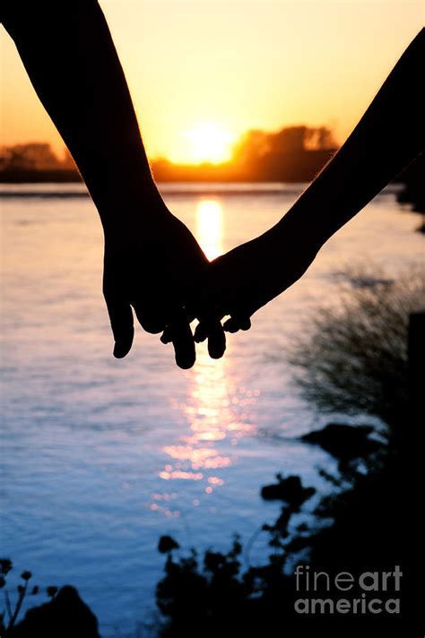 Holding Hands Silhouette Photograph by Cindy Singleton