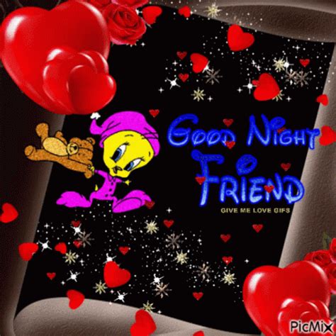 Good Night Friend Tweety Bird GIF - GoodNightFriend GoodNight TweetyBird - Discover & Share GIFs