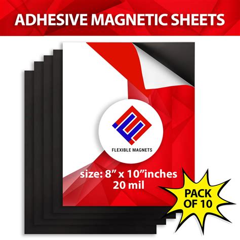 10 Magnetic Sheets of 8" x 10" Adhesive 20 mil Magnet - Walmart.com - Walmart.com