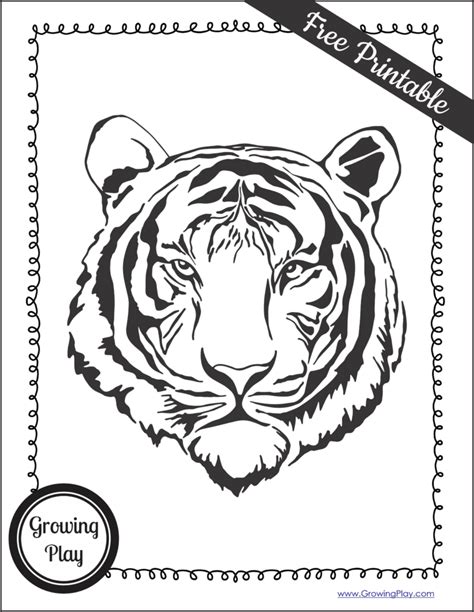 Tiger Face Coloring Pages For Kids