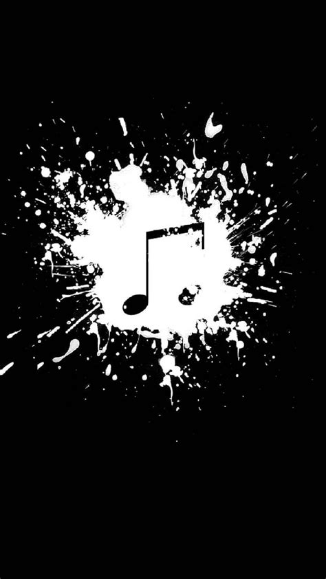 Music Note Wallpaper Black