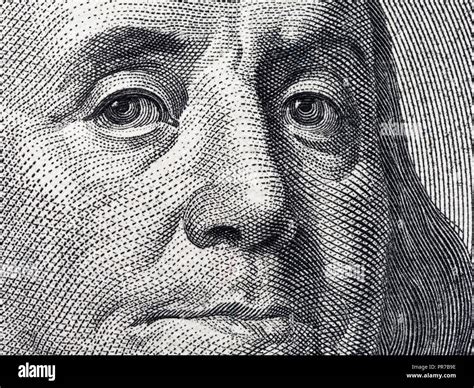 Closeup portrait Benjamin Franklin on 100 us dollar bill Stock Photo - Alamy