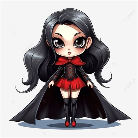 Cute Dracula Girl Cartoon Illustration Halloween Concept, Halloween Monster, Dracula, Vampire ...