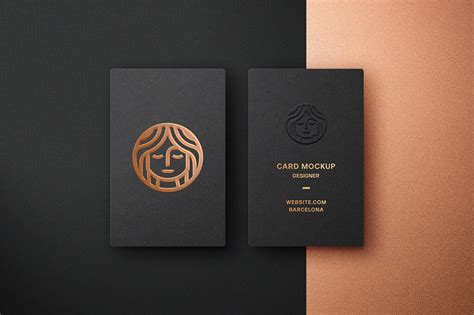 Foil Embossing Business Card Mockup - Free Download