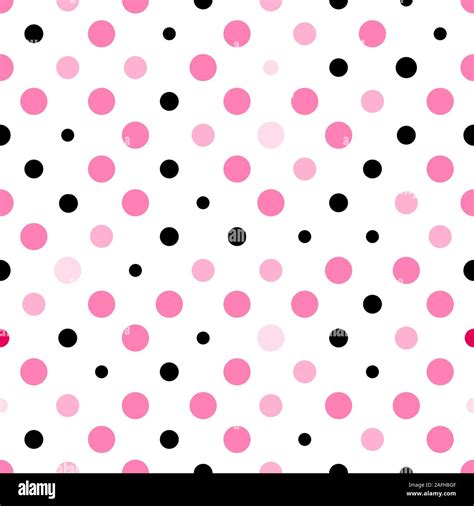 Seamless polka dot texture. Pink and black on white. Retro polka dots ...