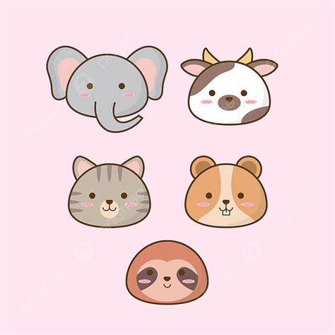 Adorable Baby Vector Design Images, Cute Adorable Baby Animals Vector, Zoo Animals Clipart, Cute ...