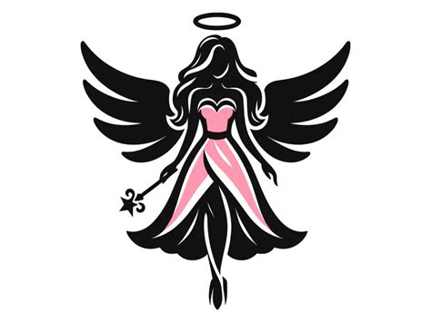 Free Vector Woman Angel Silhouette Logo Template PNG vector in SVG, PDF, AI, CDR format